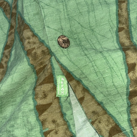 Tommy Bahama 100% Silk Men's Large Palm Trees Relax‎ Wood Buttons - Picture 6 of 9